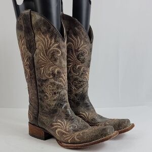 Circle G Women's Dragonfly Embroidered Western Boots - Square Toe